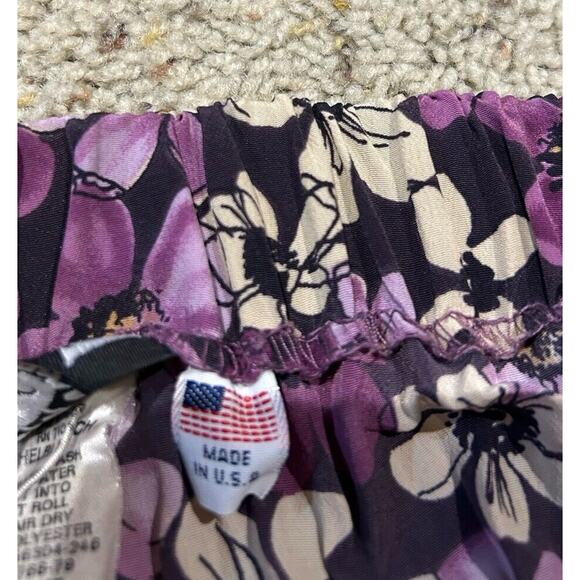 Vtg SHELBI RANCH One Size (plus?) SKIRT Crinkle floral Stretch Waist Tiered J24 - Picture 5 of 10